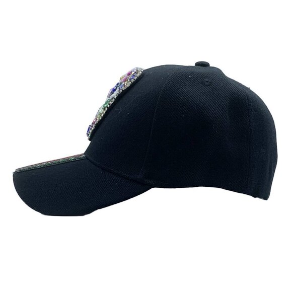 Evil Eye Heart Striped Rhinestone Cap - Picture 3 of 8